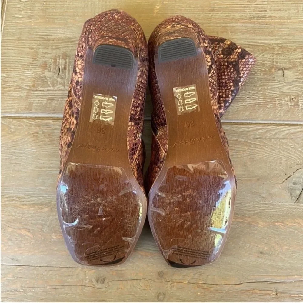 Free People Cybill Ankle Boots Snakeskin Python Leather EU 36 US 5.5 NWOB